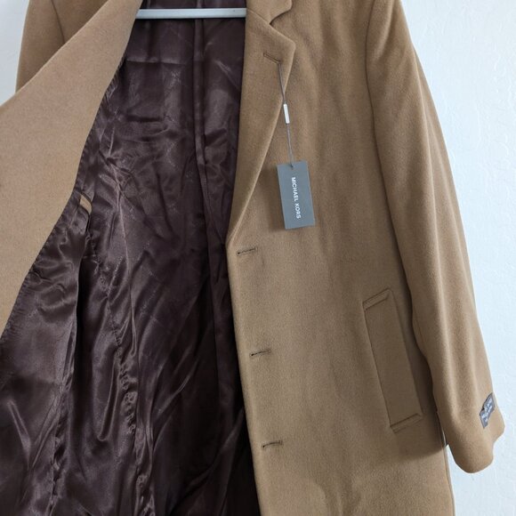 MICHAEL KORS Overcoat Men's 40R Madison Camel‎ Lined Classic Topcoat Classic - Picture 8 of 13